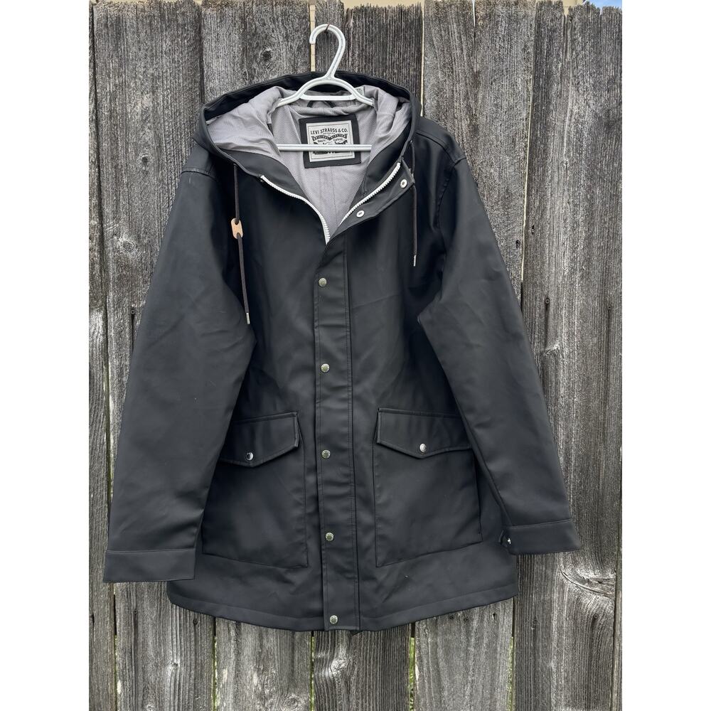 Levi Strauss & Co. Men's Black Hooded Mid-Length Jacket XXL
